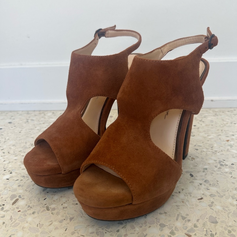 Jessica Simpson Brown Suede Platform Heels